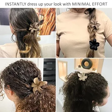 Luvearo Nonslip Matte Flower Hair Clips for Women - Durable & Stylish