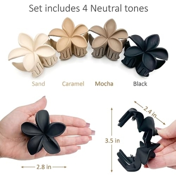 Luvearo Nonslip Matte Flower Hair Clips for Women - Durable & Stylish