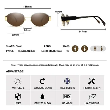 Trendy Retro Oval Sunglasses for Women - Stylish & Chic Fashion