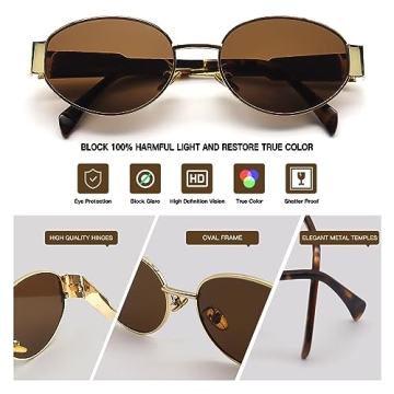 Trendy Retro Oval Sunglasses for Women - Stylish & Chic Fashion