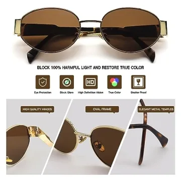 Trendy Retro Oval Sunglasses for Women - Stylish & Chic Fashion