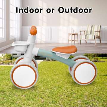 Humble Bee Baby Balance Bike for 12-24 Months Old Boys Girls,1 Year Old Boys Girls Toddler Balance Bike with Adjustable Seat, Best Birthday Choice, Green