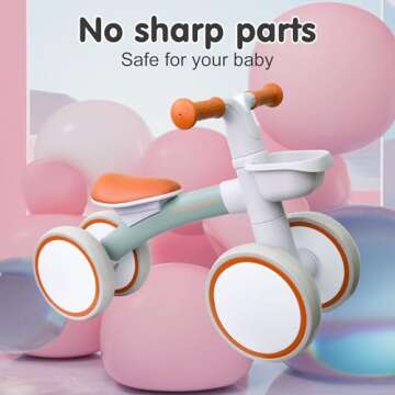 Humble Bee Baby Balance Bike for 12-24 Months Old Boys Girls,1 Year Old Boys Girls Toddler Balance Bike with Adjustable Seat, Best Birthday Choice, Green