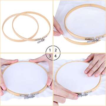 ZHAOER Embroidery Hoops - 12 Bamboo Craft Hoops Set