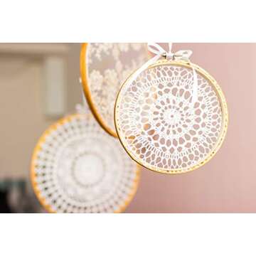 ZHAOER Embroidery Hoops - 12 Bamboo Craft Hoops Set