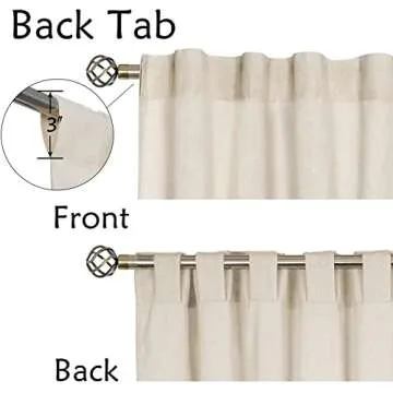 Cotton Linen Rustic Button Bohemian Curtains for Home