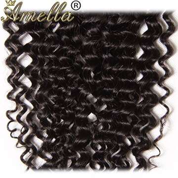 Amella 4x4 Swiss Lace Closure Brazilian Kinky Curly Hair