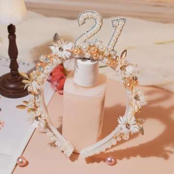 Handmade 21st Birthday Headband for Women and Girls