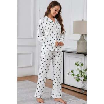 LUBOT Christmas Pajamas Set - 100% Cotton Soft Women’s 2PC PJ Set