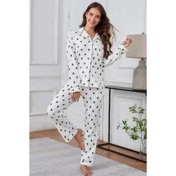 LUBOT Christmas Pajamas Set for Women in 100% Cotton