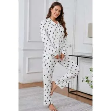 LUBOT Christmas Pajamas Set for Women in 100% Cotton