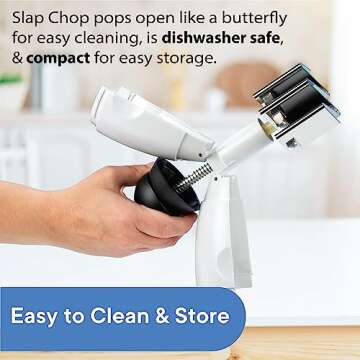 Original Slap Chop Slicer Chopper with Japanese Stainless Steel Blades & Butterfly Opening for Easy Cleaning - Vegetable Chopper Gadget - Mini Chopper for Salads - Kitchen Accessory