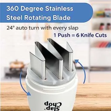 Original Slap Chop Slicer Chopper with Japanese Stainless Steel Blades & Butterfly Opening for Easy Cleaning - Vegetable Chopper Gadget - Mini Chopper for Salads - Kitchen Accessory