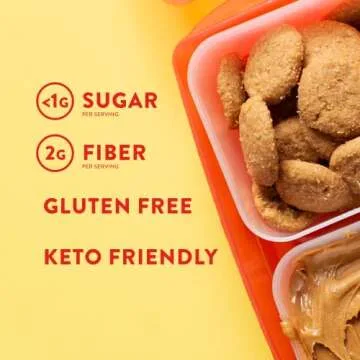 HighKey Low Carb Snack Peanut Butter Cookies - Keto Protein Snacks Zero Sugar Added Sweets Gluten Free Desserts Sugar Free Cookie Diabetic Treats Healthy Almond Flour Diet Friendly Food 2.25oz 3-Pack