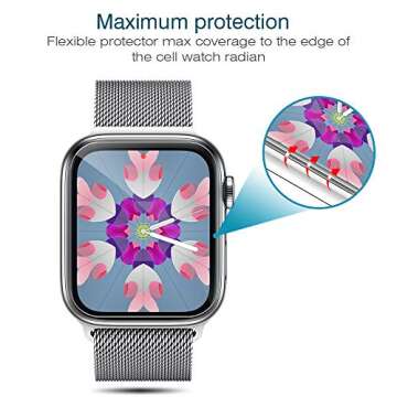 LK [6 Pack] Screen Protector for Apple Watch 40mm SE/Series 4/5/6 and Apple Watch 38mm Series 3/2/1- Bubble-Free Scratch-resistant iWatch 38mm/40mm Flexible TPU Clear Film (UF-001)