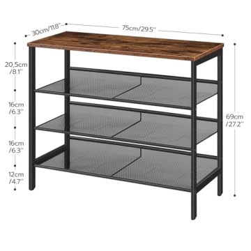 HOOBRO Industrial 4-Tier Shoe Rack for Stylish Storage
