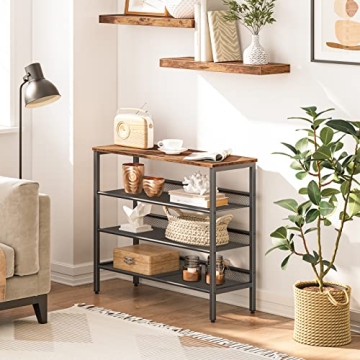 HOOBRO Industrial 4-Tier Shoe Rack for Stylish Storage