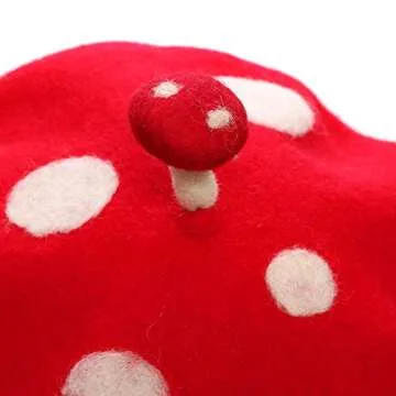Zasy Felt Mushroom Hat Casual Wool Beret Classic French Artist Beanies Handmade Cap for Women