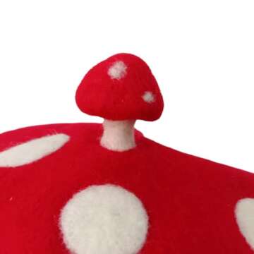 Zasy Felt Mushroom Hat Casual Wool Beret Classic French Artist Beanies Handmade Cap for Women