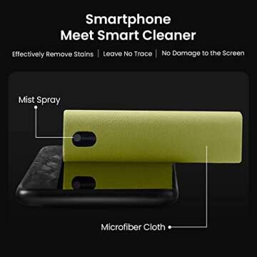 YTT Touchscreen Mist Cleaner, Screen Cleaner,Screen Cleaner Spray for All Phones, Laptop and Tablet Screens,Two in One Spray and Microfiber Cloth (Green)