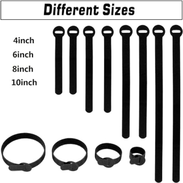 Reusable Cable Ties - 150PCS Hook & Loop Straps