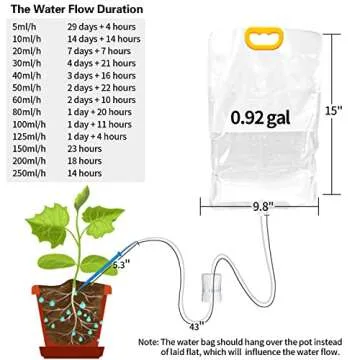 4Pcs Self Watering System for Plants while Away on Vacation, Plant IV Water Bag, Indoor Plant Watering System Device, 30 Days Automatic Plant Waterer Drip Irrigation Kit for Potted Plants