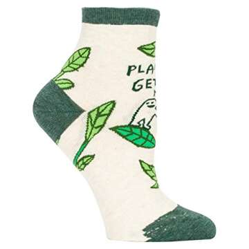 Plants Get Me ~ Blue Q Women's Fun Conversation Starter Ankle Socks