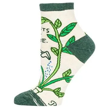 Cute Plant Lover Ankle Socks - Blue Q Fun Style