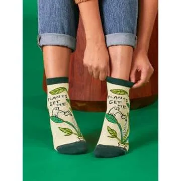 Cute Plant Lover Ankle Socks - Blue Q Fun Style