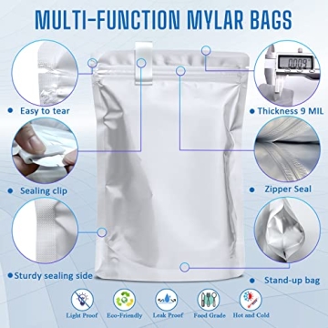 100 Pack Mylar Bags for Long-Term Food Storage with Oxygen Absorbers