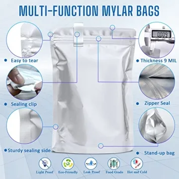 100 Pack Mylar Bags for Long-Term Food Storage with Oxygen Absorbers