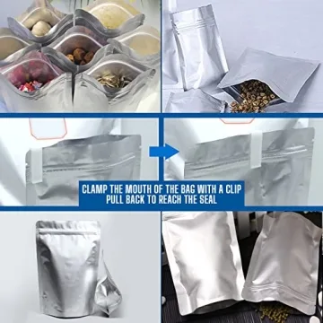100 Pack Mylar Bags for Long-Term Food Storage with Oxygen Absorbers