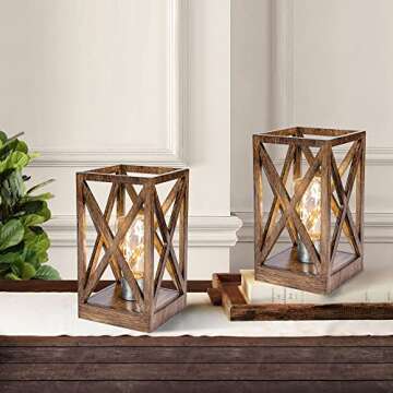 WINGBO 2 Pack Retro Battery Powered Table Lamps: Portable & Decorative Nightlight Set