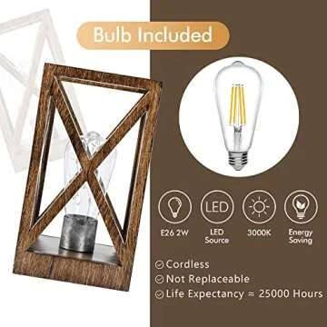 WINGBO Retro Battery Powered Table Lamps - Portable Warm Light