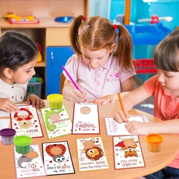 Fun 24 Pack Valentines Cards for Kids with Play Dough