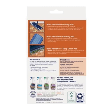 Bona Microfiber Pad 3-Pack for Easy Multi-Surface Cleaning