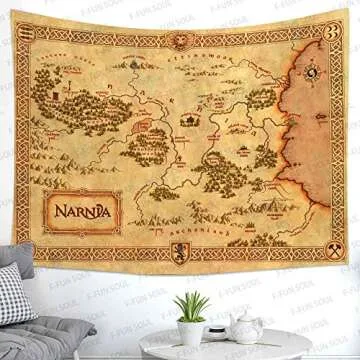 F-FUN SOUL Map Poster Tapestry - Large 80x60 Soft Flannel Wall Hanging for Home Decor