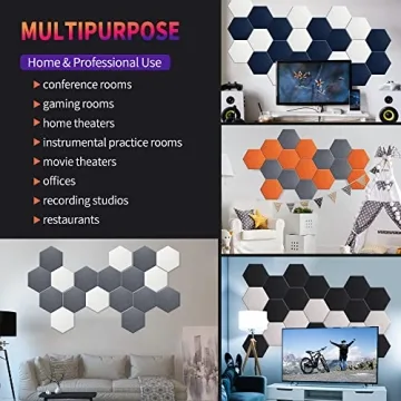 Mollywell Hexagon Acoustic Panels for Soundproofing Decor