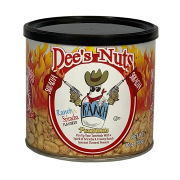 Dee's Nuts Ranch Sriracha Gourmet Peanuts 10oz Can