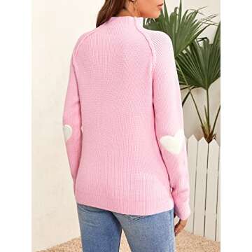 FERBIA Women Turtleneck Sweater Oversize Heart Slouchy Chunky Pullover Baggy Batwing Knit Cute Loose...