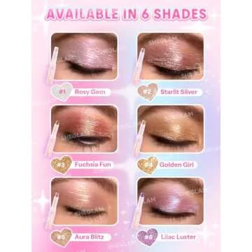 SHEGLAM Crystal Jelly Glaze Stick Eye Shadow Stick Eyeliner Brightener Pencil Crayon with Brush Easy to Blend Long Lasting Shimmer Eyeshadow-Starlit Silver