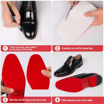 GQTJP 79 in Red Bottom Shoe Protector for Women, Self-Adhesive Christian Louboutin Sole Protector, Red Bottom Heels Guard, Non-Slip Shoe Sole Protector Replacement for Louboutin Shoes(5 in * 79 in)