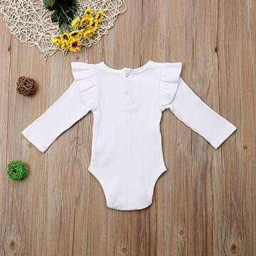 XARAZA Unisex Baby Boy Girl Long Sleeve Ruffle Romper Bodysuit Jumpsuit Tops Sweatshirt Winter Fall ...