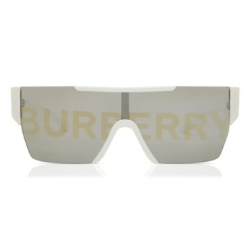 Burberry White Rectangle Sunglasses with Logo