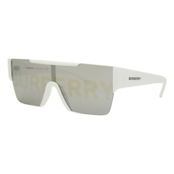 Burberry White Rectangle Sunglasses with Logo