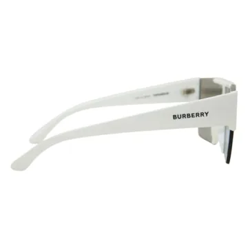 Burberry White Rectangle Sunglasses with Logo