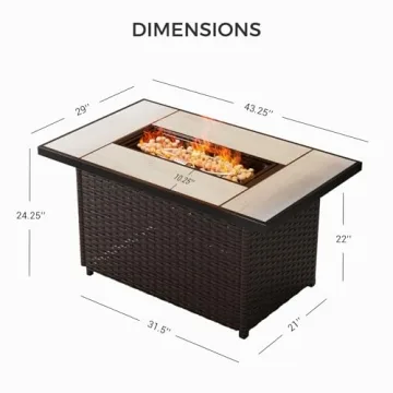 Grand Patio Outdoor Fire Pit Table 50,000 BTU for Patio