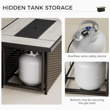 Grand Patio Outdoor Fire Pit Table 50,000 BTU for Patio