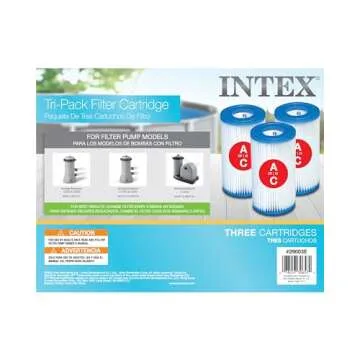 INTEX 29003E Type A Pool Filter Cartridge: For INTEX Filter Pumps – Easy-To-Clean – Dacron Paper...