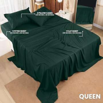 Utopia Bedding Queen Bed Sheets Set - 4 Piece Brushed Microfiber